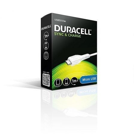 Duracell USB5013W cabo USB 1 m 2.0 USB A Micro-USB A Branco