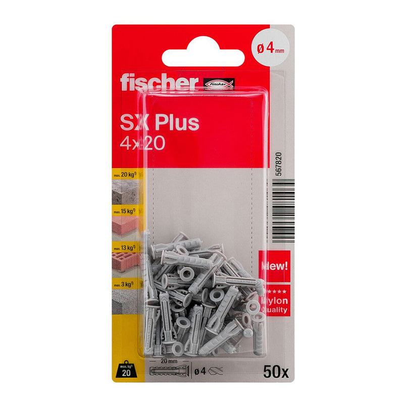 BLISTER BUCHA FISCHER SX PLUS Ø4X20MM K NV 50 UNID. 567820