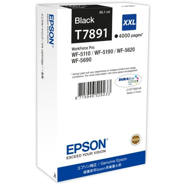 TINTEIRO EPSON T7891XXL PRETO  4000P C13T789140