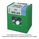 CAIXA L 25 UNID. PARAFUSO METRICO CAB HEX+PORCA ZINCO 2M 8X20MM F