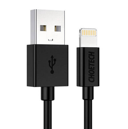 CABO USB PARA LIGHTNING CHOETECH IP0026, MFI, 1,2 M (PRETO)