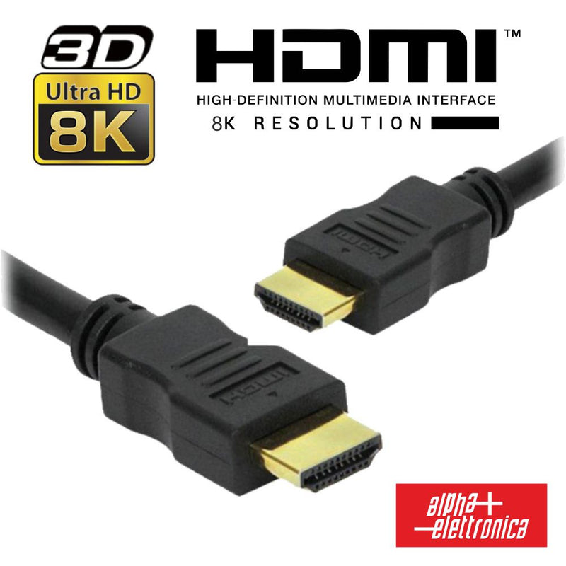 CABO HDMI DOURADO MACHO  MACHO 2.2 8K PRETO 3M ALPHA