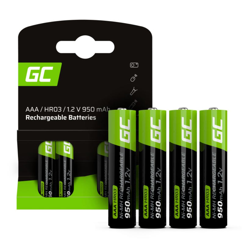 PILHAS RECARREGÁVEIS AAA 1.2V 950MAH - 4 UNIDADES