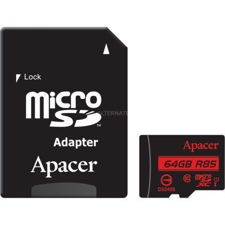 MICRO SDHC APACER 64GB XC UHS 1 COM ADAPTADOR  CLASS 10  85MBS