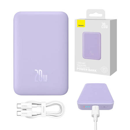 POWERBANK BASEUS MAGNETIC MINI 10000MAH, USB-C 20W MAGSAFE (ROXO)