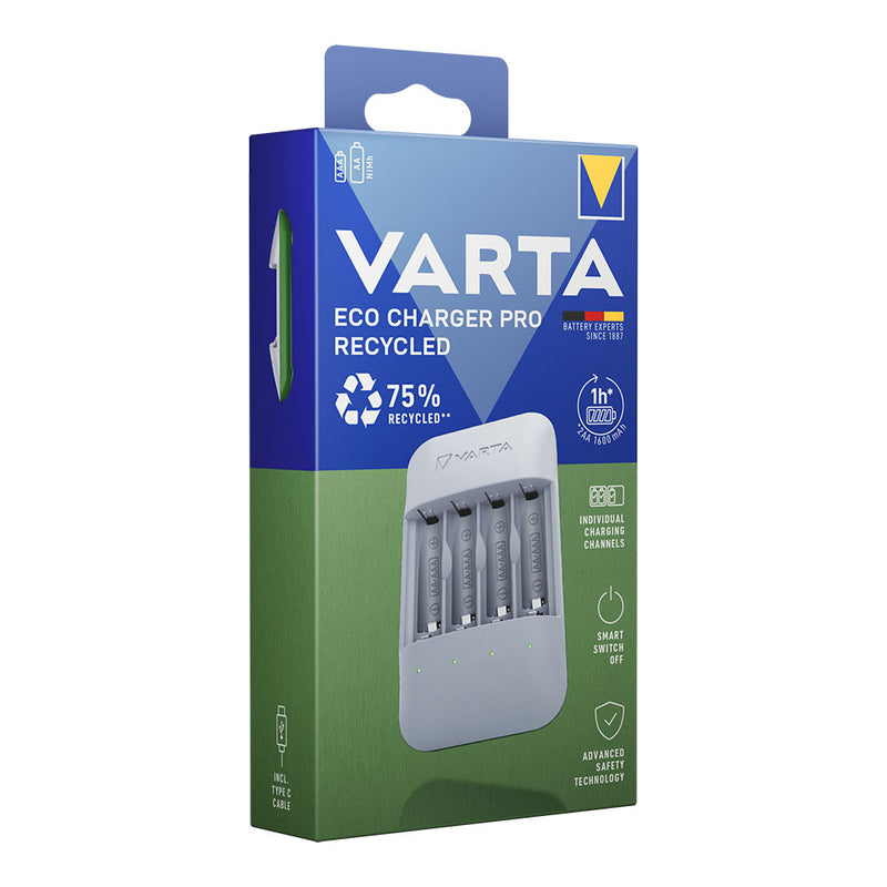 CARREGADOR PARA PILHAS VARTA ECO CHARGER PRO RECYCLED