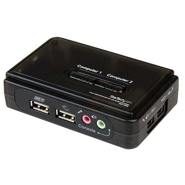 StarTech.com Kit de Interruptor KVM preto 2 Portas USB com Áudio