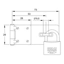 PORTA CADEADO PC410 AÇO 73X29MM Ø9,5MM. IFAM