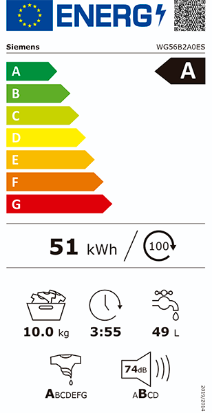 MÁQUINA DE LAVAR ROUPA SIEMENS - WG56B2A0ES -
