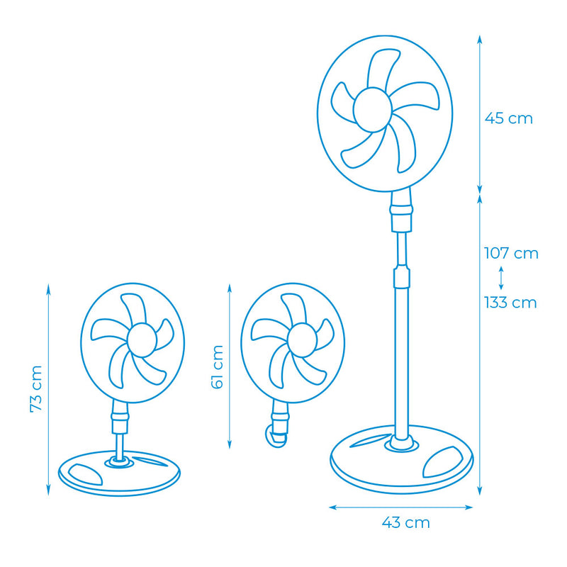 VENTOINHA 3 EM 1 45W Ø40CM EDM