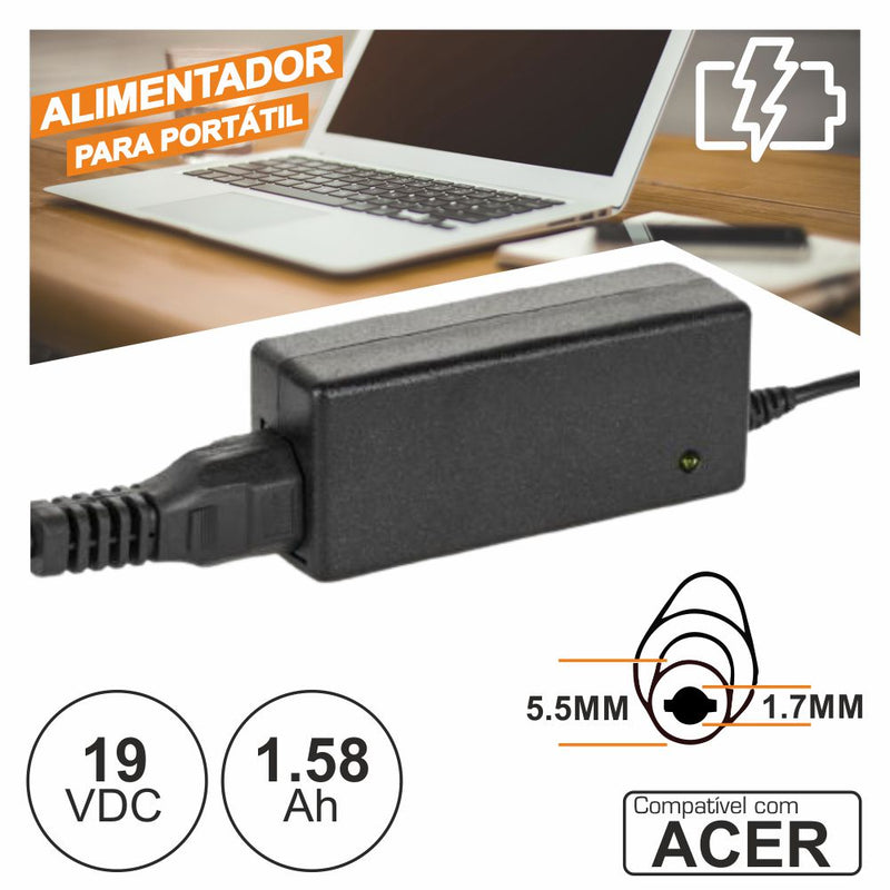 ALIMENTADOR P ACER 19V 1.58A 30W 5.5X1.7MM