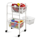 CARRINHO MULTIUSO COM 3 CESTOS, SAN DIEGO, BRANCO, 30 X 38 X 68 C