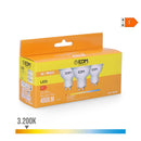 KIT 3 LÂMPADAS DICROICAS LED GU10 5W 450LM 3200K LUZ QUENTE Ø5X5,