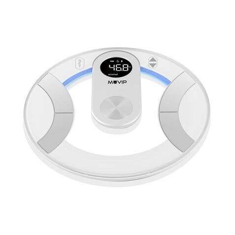 MUVIP ROUND DESIGN BASCULA DE BAÑO DIGITAL - PANTALLA LCD - PLATA