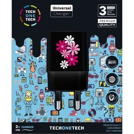 NUCLEO TECH ONE TECH BLACK FOWER POWER TEC2601 2XUSB 2.4A