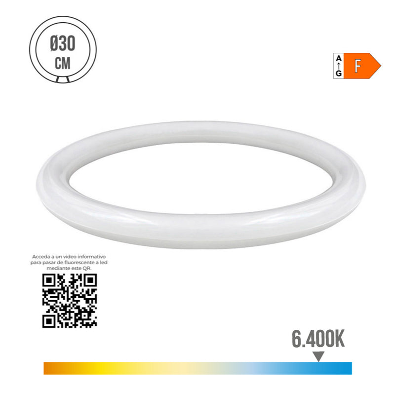 TUBO DE LED CIRCULAR G10Q 20W 2100LM 6400K LUZ FRIA (EQ. 32W) Ø30