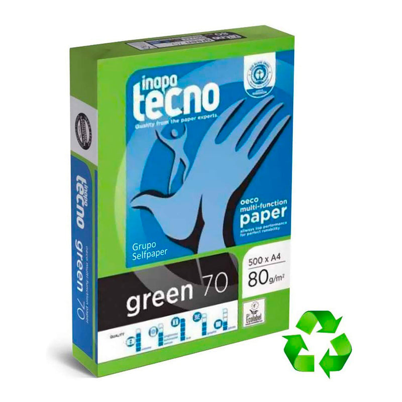 PACK COM 500 FOLHAS DE PAPEL MULTIFUNÇÕES RECICLADO DINA4 80G PAR