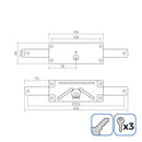 FECHADURA DE PERSIANA 154MM 3 CHAVES INCLUIDAS EDM