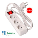 EXTENSÃO COM 3 TOMADAS T/TL 16A 2P+T TIPO F + INTERRUPTOR 1,5M Ø3