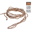 CORDA DE JUTA A PILHAS FIXA 50 MICRO LEDS BRANCO QUENTE 5,03M