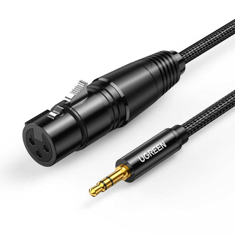 CABO XLR 3P FÊMEA  MINI JACK 3.5MM ST MACHO 1M UGREEN