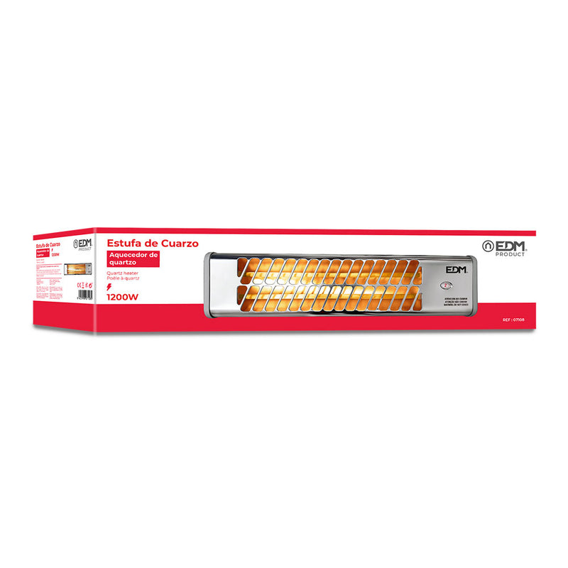 AQUECEDOR DE QUARTZO PARA WC, MODELO CROMO, 600-1200W ORIENTÁVEL