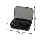 AUSCULTADORES BLUETOOTH SEM FIO COM POWERBANK PRETOS