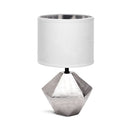 CANDEEIRO DE MESA EM CERÂMICA BRANCO E CINZA