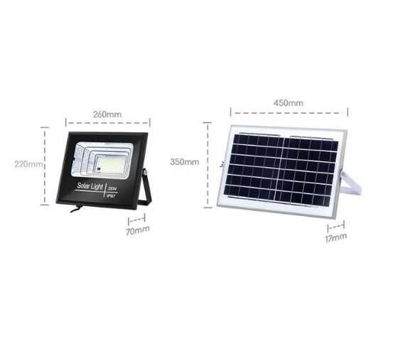 PROJETOR LED IP67 COM PAINEL SOLAR 25W 6500K 270LM