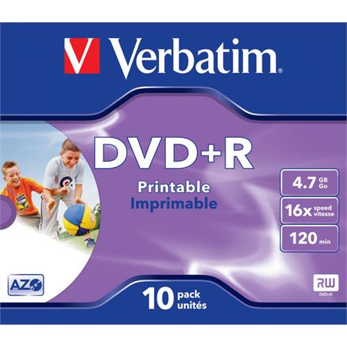 DVD+R VERBATI.16X 4,7GB PRINT. -PACK10