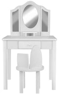 TOUCADOR DE MADEIRA COM BANCO P/A CRIANÇAS BRANCO