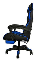 CADEIRA GAMING C/ APOIO DE PÉS PRETO/AZUL