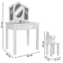 TOUCADOR DE MADEIRA COM BANCO P/A CRIANÇAS BRANCO