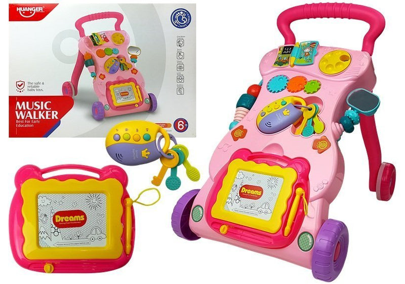 ANDADOR INFANTIL ATIVIDADES COM QUADRO ROSA