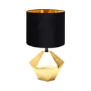 CANDEEIRO DE MESA EM CERÂMICA PRETO E DOURADO