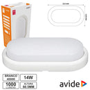 PAINEL LED OVAL APLIQUE 14W 215MM 4000K 1000LM IP54 AVIDE