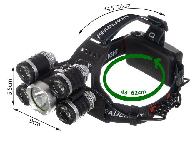 LANTERNA DE CABEÇA C/ LED ZOOM 5 X LED T6