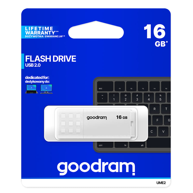 PEN DRIVE GOODRAM 16GB UME2  USB 2.0 BRANCA