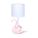 CANDEEIRO DE MESA EM CERÂMICA BRANCO E ROSA