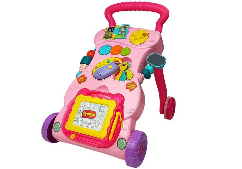 ANDADOR INFANTIL ATIVIDADES COM QUADRO ROSA