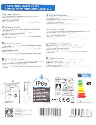 PROJETOR LED IP65 220V PRETO 4000K 10W 900LM C/ SENSOR