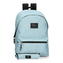 MOCHILA ESCOLAR PEPE JEANS COM ESTOJO ARIS COLORFUL AZUL TURQUESA