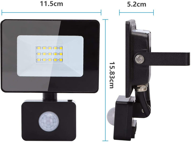 PROJETOR LED IP65 220V PRETO 4000K 10W 900LM C/ SENSOR