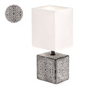 CANDEEIRO DE MESA EM CERÂMICA BRANCO E PRETO