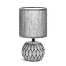 CANDEEIRO DE MESA EM CERÂMICA CINZA ESCURO