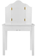 TOUCADOR DE MADEIRA COM BANCO P/A CRIANÇAS BRANCO